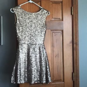 Gold sequin dress